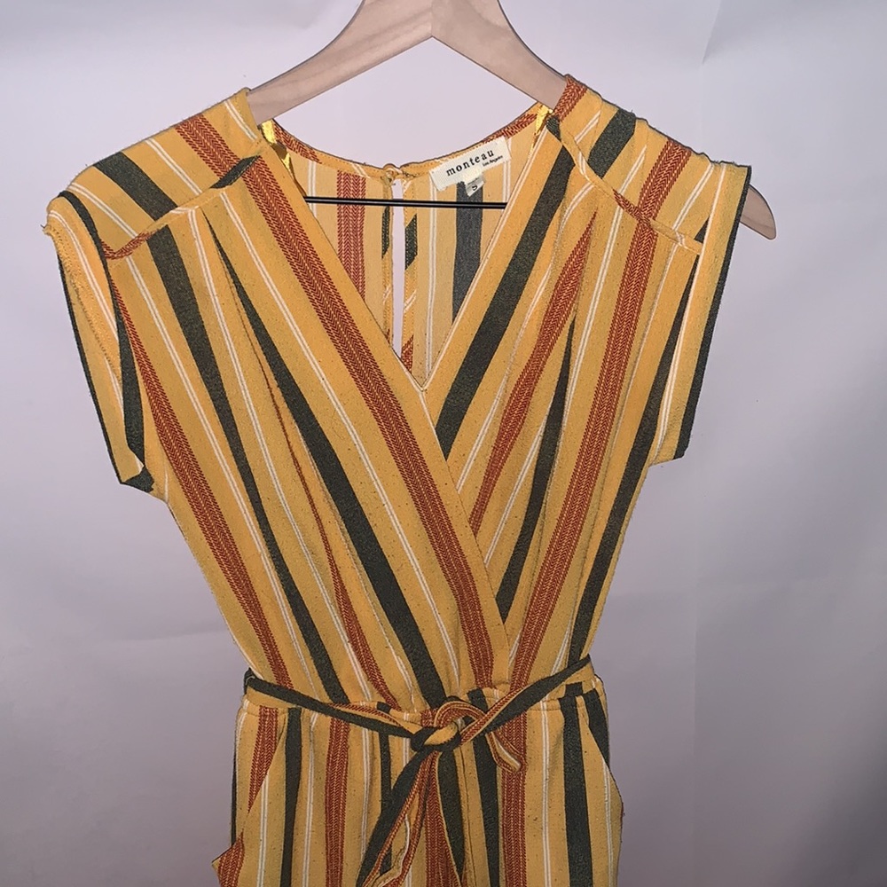 Yellow cropped leg Jumpsuit